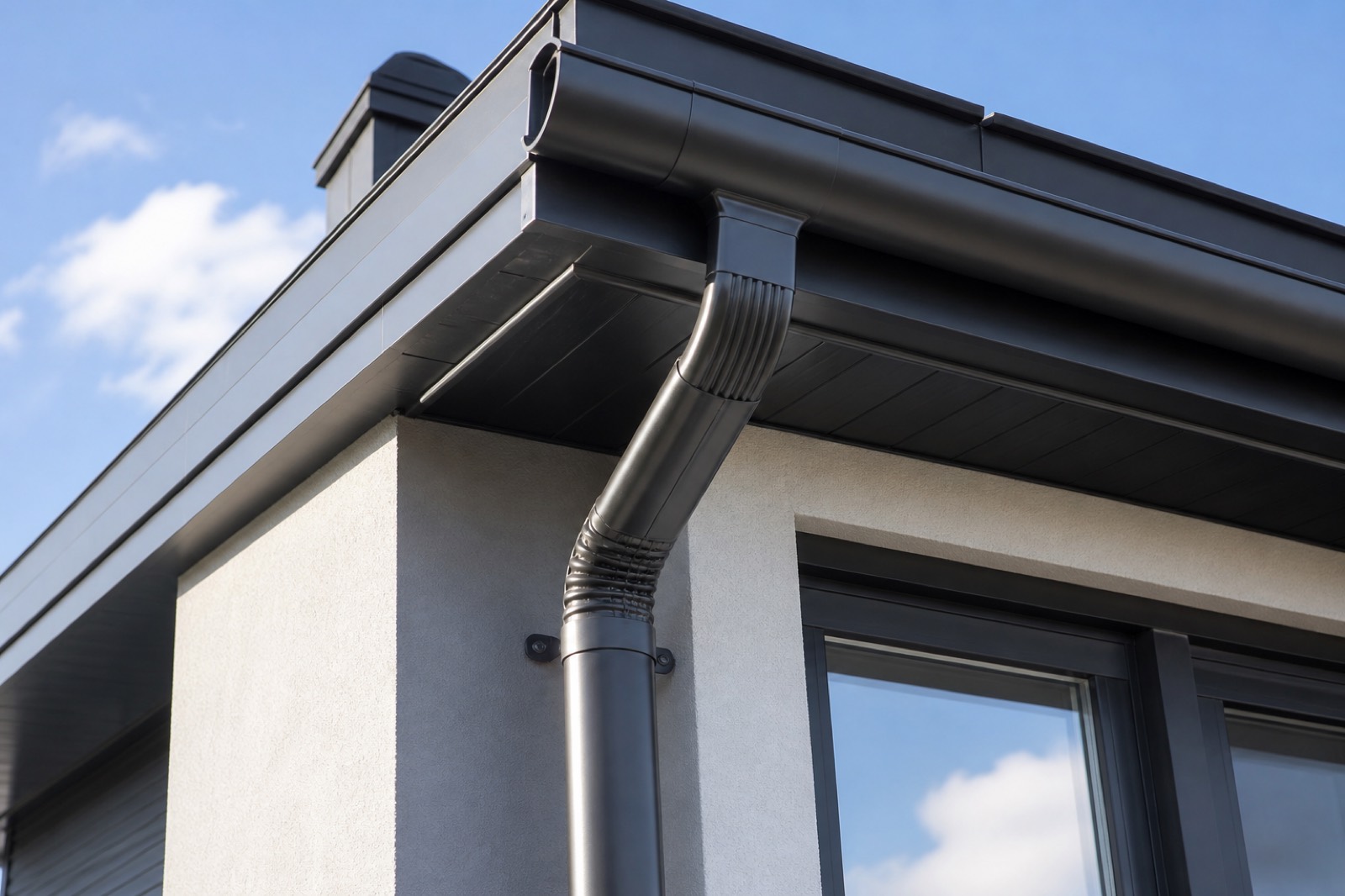 New gutter installation on a home