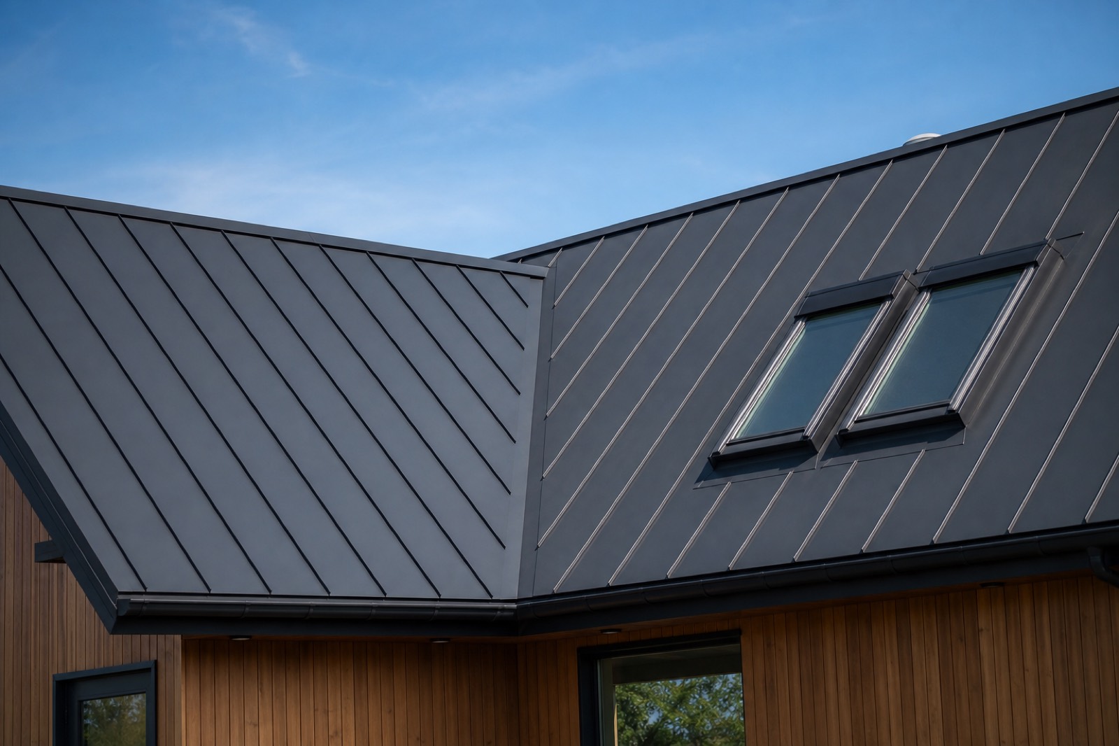 Metal roofing on a Calgary home