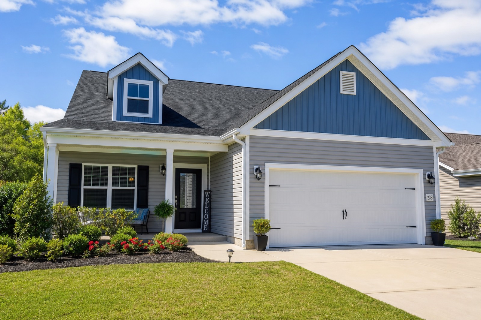 Vinyl siding on a residential home